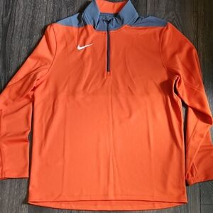 Nike Bright Orange and Gray Half-Zip Top